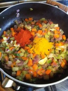 Riso pilaf con curry di verdure